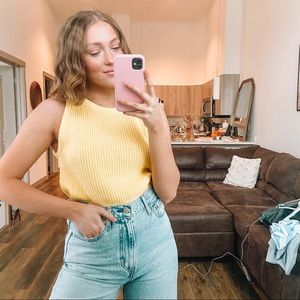 90’s yellow sweater tank top